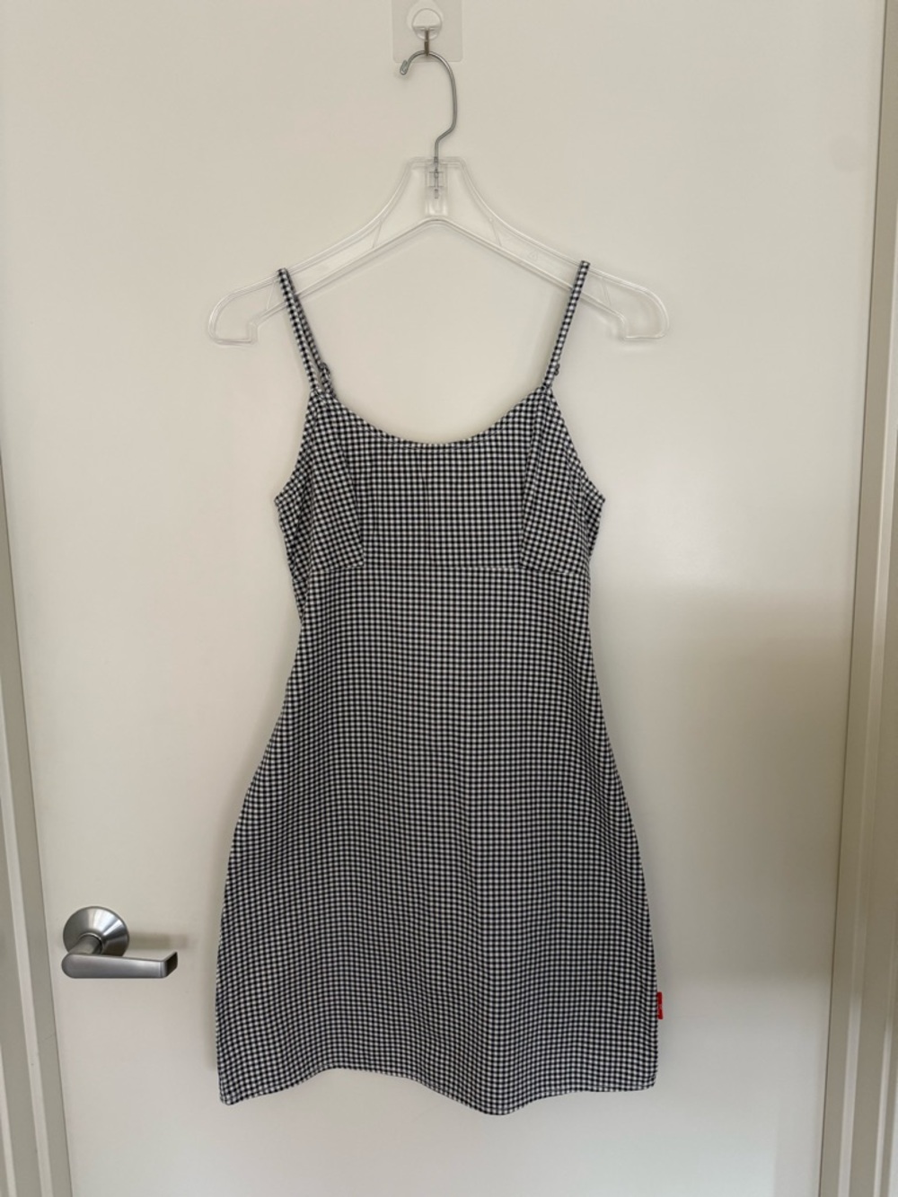 Denimist Empire Waist Mini Dress Blue Gingham